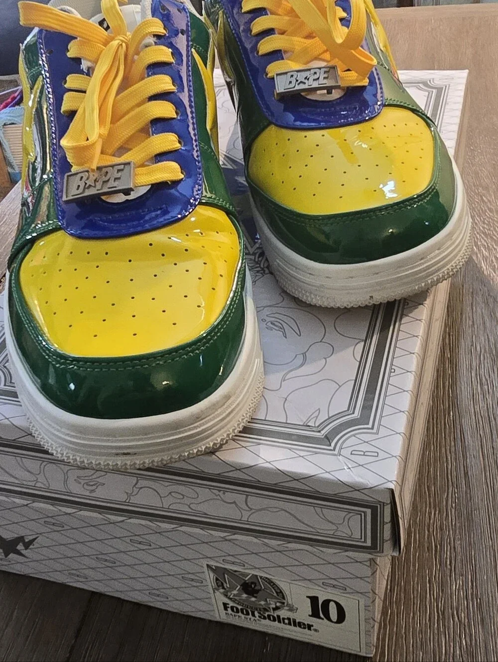 A Bathing Ape Color Block Athletic Shoes In Box *rare*